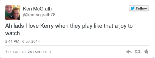 Tweet by @Ken McGrath