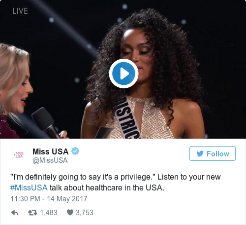 Tweet by @Miss USA