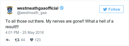 Tweet by @westmeathgaaofficial