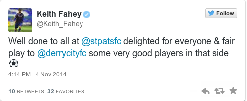 Tweet by @Keith Fahey