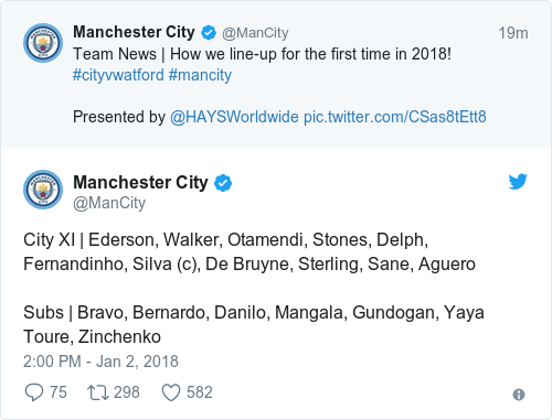 Tweet by @Manchester City