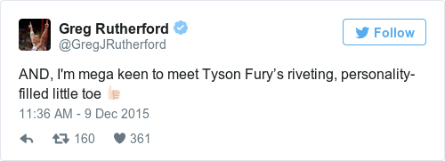 Tweet by @Greg Rutherford