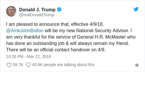 Tweet by @Donald J. Trump