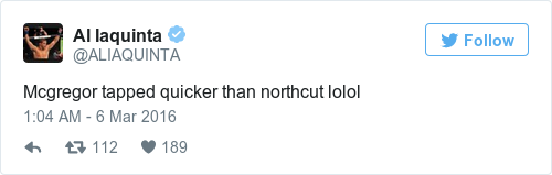 Tweet by @Al Iaquinta