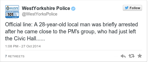 Tweet by @WestYorkshire Police