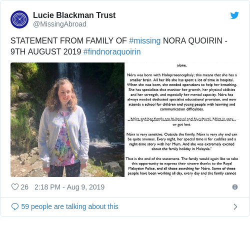 Tweet by @Lucie Blackman Trust