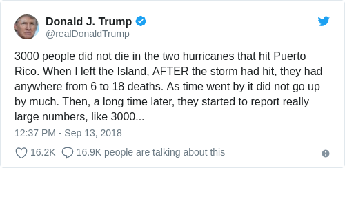 Tweet by @Donald J. Trump