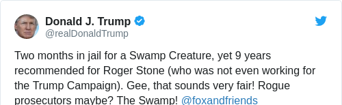 Tweet by @Donald J. Trump