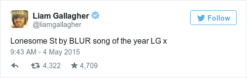 Tweet by @Liam Gallagher