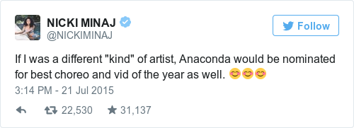 Tweet by @NICKI MINAJ