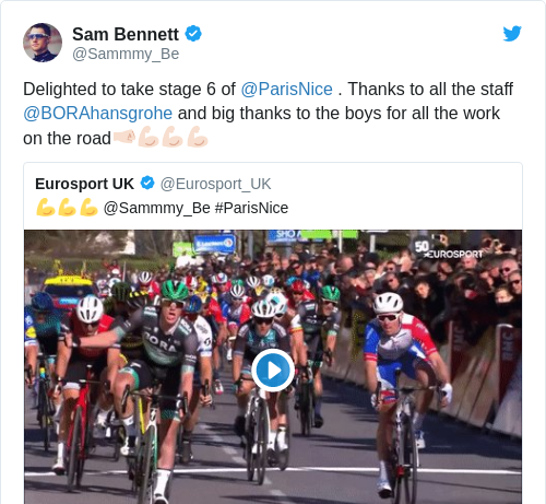 Tweet by @Sam Bennett