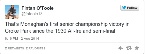 Tweet by @Fintan O'Toole