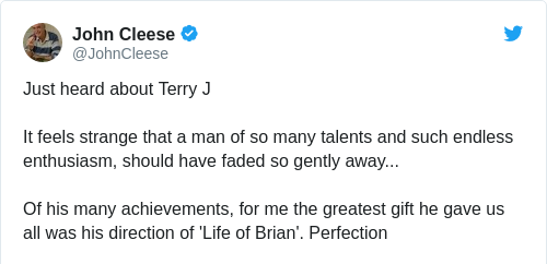 Tweet by @John Cleese