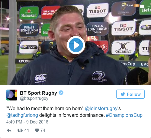 Tweet by @BT Sport Rugby