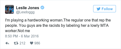Tweet by @Leslie Jones