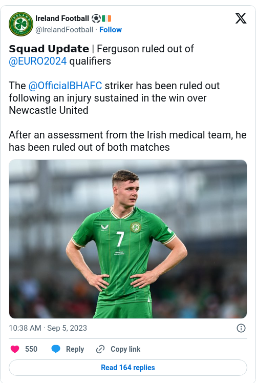 Tweet by @Ireland Football ⚽️🇮🇪
