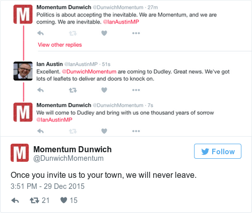 Tweet by @Momentum Dunwich