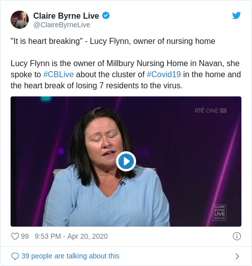 Tweet by @Claire Byrne Live