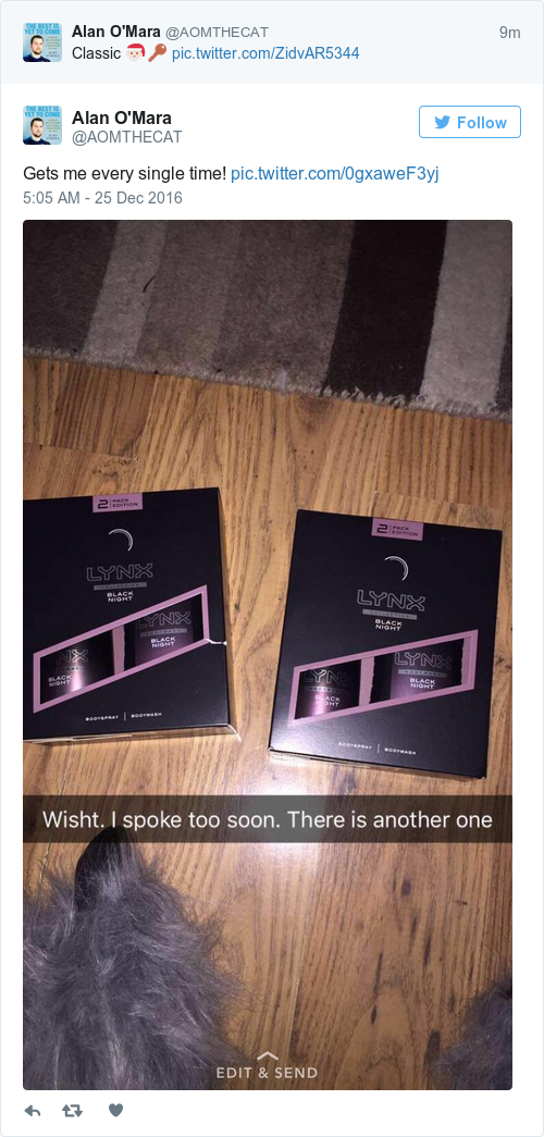 Tweet by @Alan O'Mara