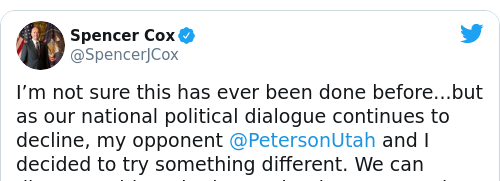 Tweet by @Spencer Cox