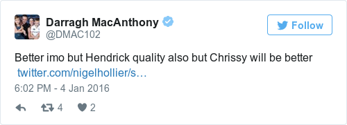 Tweet by @Darragh MacAnthony