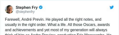 Tweet by @Stephen Fry