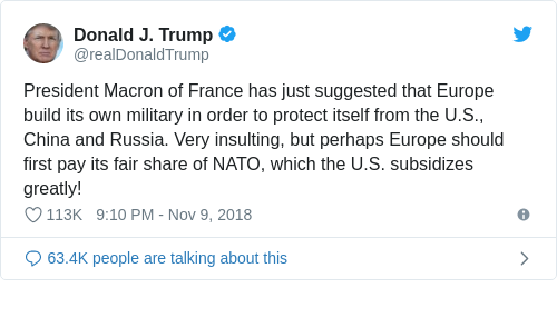 Tweet by @Donald J. Trump