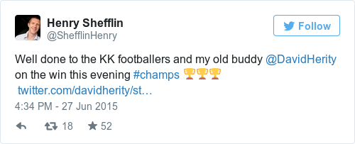 Tweet by @Henry Shefflin