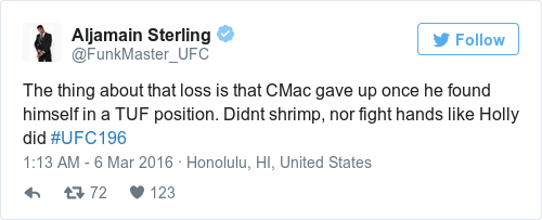 Tweet by @Aljamain Sterling