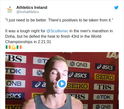 Tweet by @Athletics Ireland
