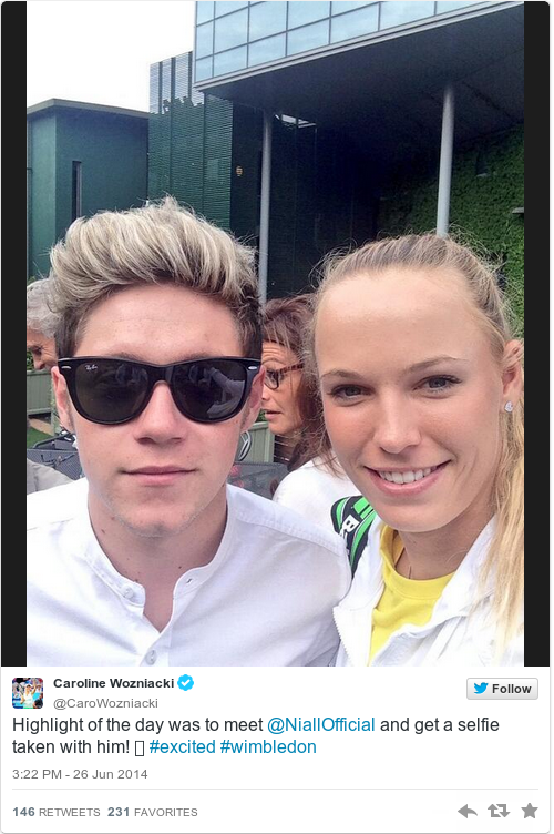 Tweet by @Caroline Wozniacki