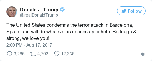 Tweet by @Donald J. Trump