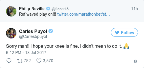Tweet by @Carles Puyol