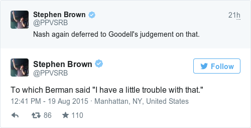 Tweet by @Stephen Brown