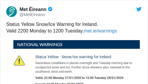 Tweet by @Met Éireann