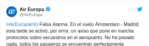 Tweet by @Air Europa