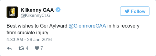 Tweet by @Kilkenny GAA