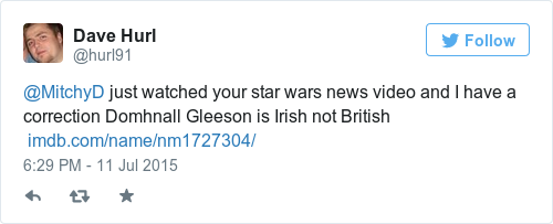 Tweet by @Dave Hurl