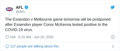 Tweet by @AFL
