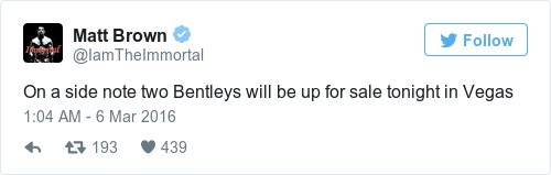 Tweet by @Matt Brown