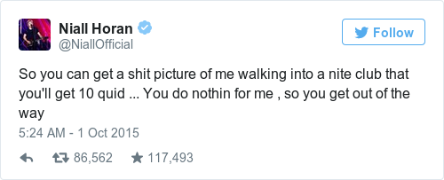 Tweet by @Niall Horan
