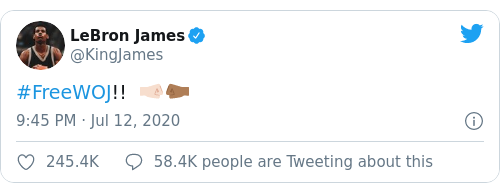Tweet by @LeBron James