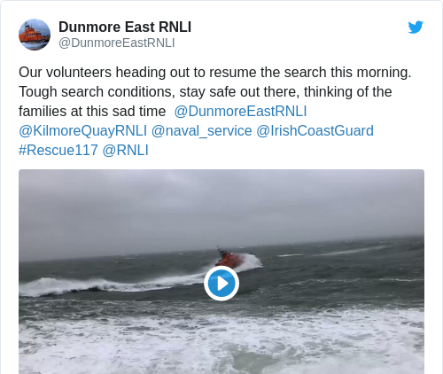 Tweet by @Dunmore East RNLI