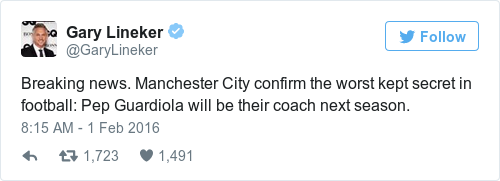 Tweet by @Gary Lineker