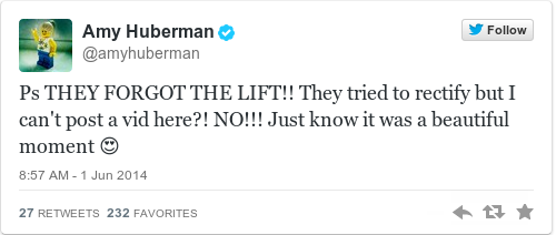 Tweet by @Amy Huberman