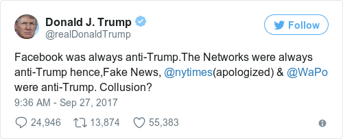 Tweet by @Donald J. Trump