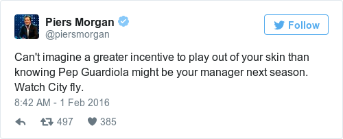 Tweet by @Piers Morgan