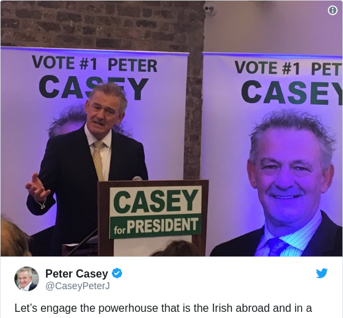 Tweet by @Peter Casey