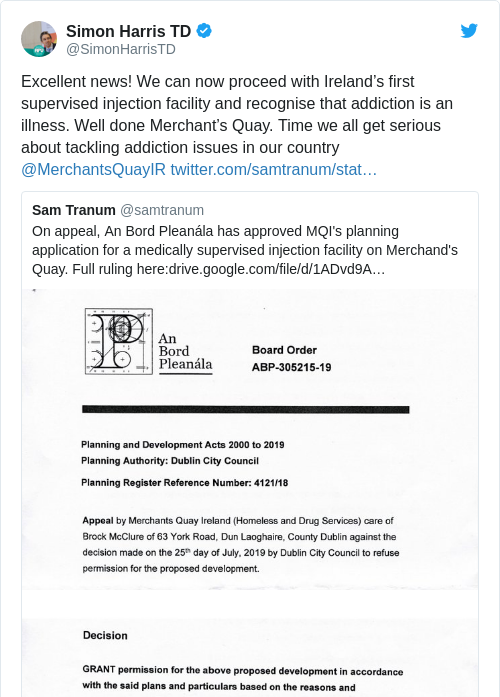 Tweet by @Simon Harris TD