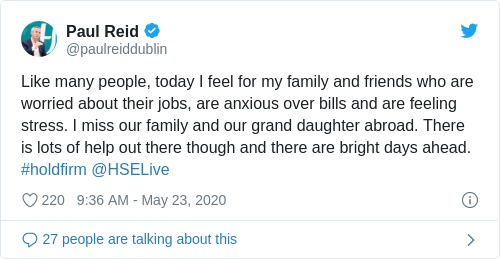 Tweet by @Paul Reid